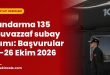 Jandarma 135 muvazzaf subay alımı: Başvurular 12-26 Ekim 2026
