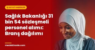 Sağlık Bakanlığı 31 bin 54 sözleşmeli personel alımı: Branş dağılımı